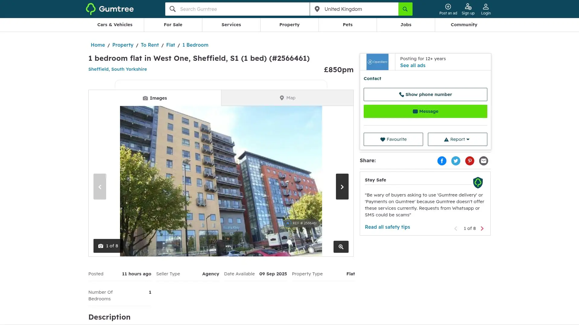 7 Best 1 Bed Flat In Sheffield Options To Check Out In 2025 - West One, Sheffield S1 – Modern City Centre Living