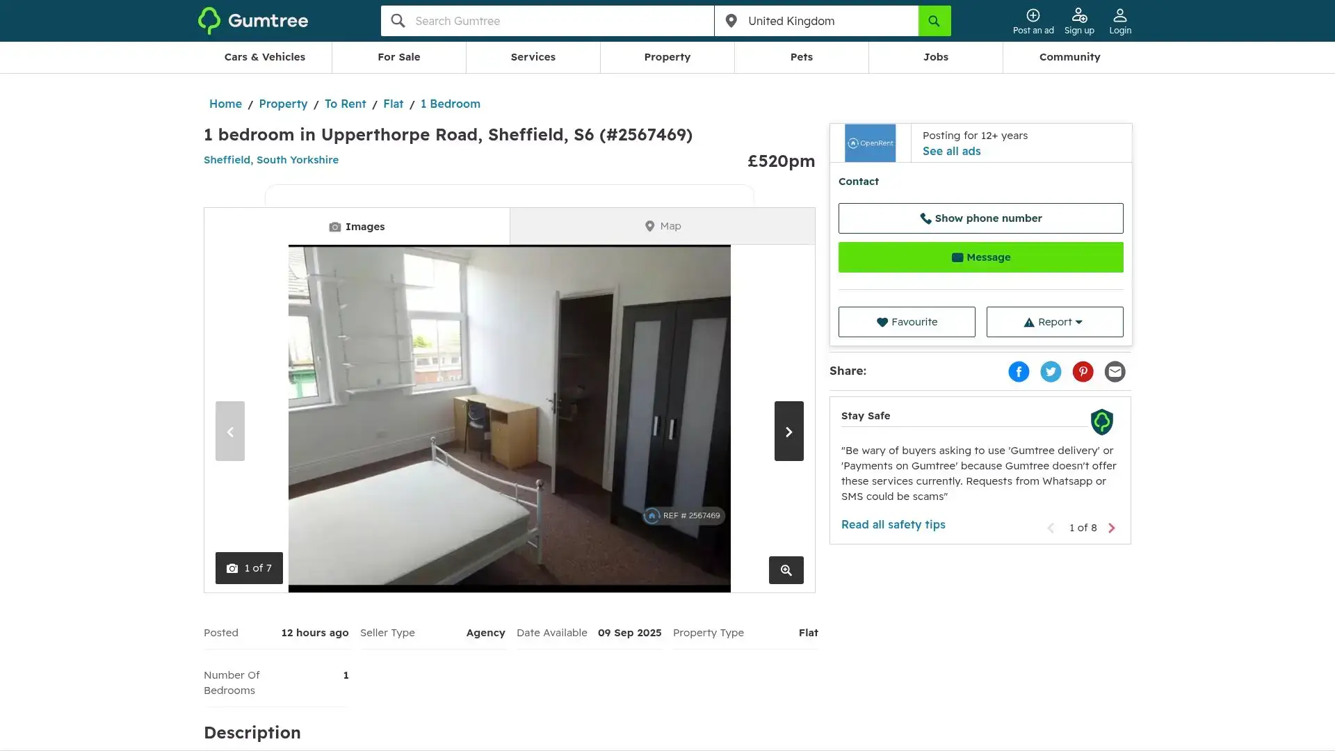 7 Best 1 Bed Flat In Sheffield Options To Check Out In 2025 - Upperthorpe Road, S6 – Budget-Friendly Flat