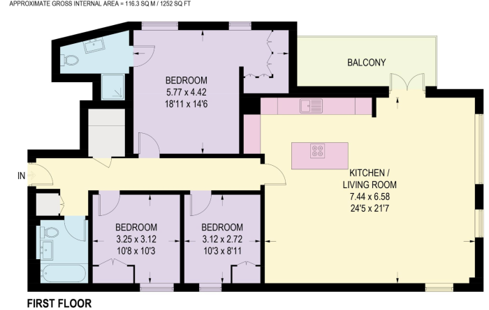 2 Dukes place floorplan apartment