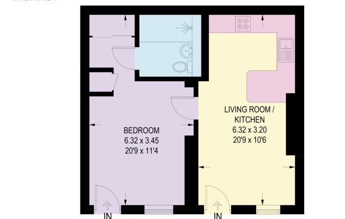Apartment 15, Hutton's Buildings, floorplan