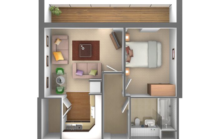 1 bed apartment floor plan velocity village